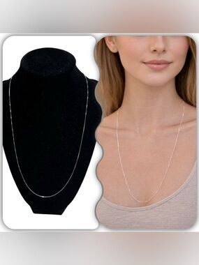 925 stamped Sterling Silver Thin Rope Necklace